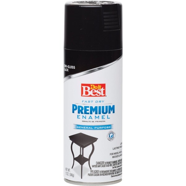 All-Source Premium Enamel 12 Oz. Semi-Gloss Spray Paint, Black 203491D - main
